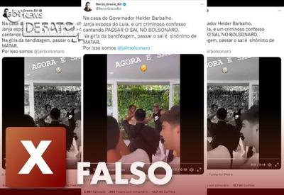 FALSO: Música cantada por Janja e MC em vídeo não incita morte de Bolsonaro