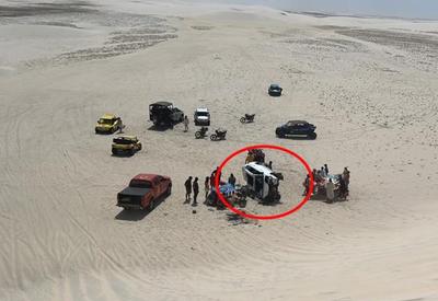 Mulher morre e seis ficam feridos após carro capotar em duna no Ceará