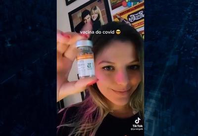 Filha de político posta vídeo com frasco da CoronaVac