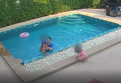 Vídeo: criança de 3 anos salva irmã mais nova de afogamento em piscina