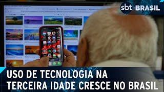 Número de idosos conectados cresceu 66% nos últimos 8 anos no Brasil | SBT Brasil (08/03/25)