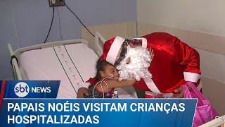 Mais de 200 crianças hospitalizadas recebem presentes de Papais noéis | #SBTNews (24/12/24)