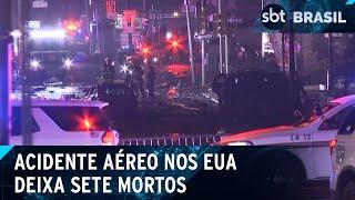 Queda de avião deixa sete mortos e 19 feridos na Filadélfia | SBT Brasil (01/02/25)