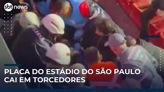 Torcedores são internados após serem atingidos por placa de metal no MorumBis | #SBTNews (15/05/25)