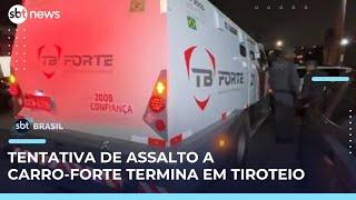 Troca de tiros entre assaltantes e seguranças assusta moradores em Osasco (SP) | #SBTBrasil 