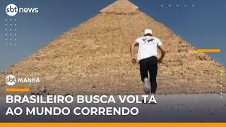 Brasileiro busca dar volta ao mundo correndo e já passou por 23 países | #SBTManhã