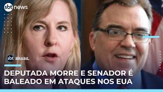 Deputada morre e senador é baleado em ataques nos Estados Unidos | #SBTBrasil