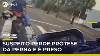 Suspeito perde prótese da perna durante fuga e é preso por tráfico | #PrimeiroImpacto