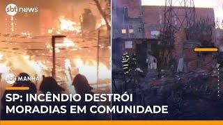 Incêndio atinge comunidade e destrói barracos na zona sul de SP | #SBTManhã