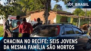 Seis jovens são mortos a tiros dentro de casa em chacina no Grande Recife | SBT Brasil (18/02/25)