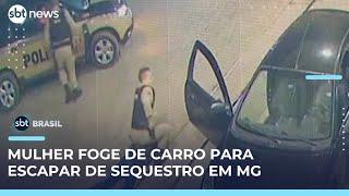 Mulher escapa de sequestro do ex ao correr para viatura da PM em Minas Gerais | #SBTBrasil 