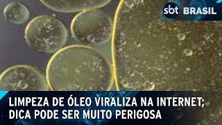 Experimentos perigosos com limpeza de óleo viralizam na internet | SBT Brasil (14/03/25)