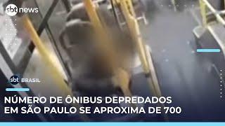 Ataques a ônibus em São Paulo: novas ações são registradas na última madrugada | #SBTBrasil 