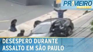 Em desespero, mulher se ajoelha durante assalto na zona sul de SP | Primeiro Impacto (14/01/25)