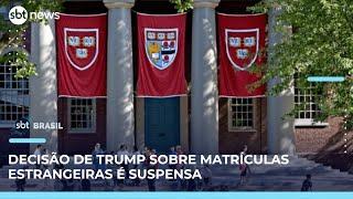 Harvard: Justiça suspende decisão que proíbe matrículas estrangeiras | SBT Brasil (23/05/25)