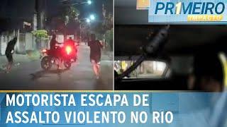 Motorista escapa de criminosos armados em motos no Rio | Primeiro Impacto (05/02/25)