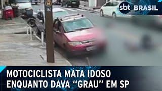 Motociclista mata idoso enquanto empinava moto em São Paulo | SBT Brasil (06/01/25)