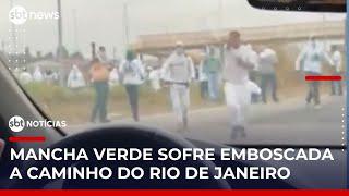 Torcedores do Palmeiras são alvos de emboscada na rodovia Dutra | #SBTNoticias