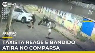 Bandido atira em comparsa durante assalto; motorista reagiu ao flagrar crime | #PrimeiroImpacto