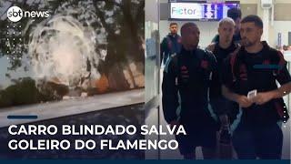 Carro de goleiro do Flamengo é baleado durante assalto | #SBTNews Manhã (09/05/25)