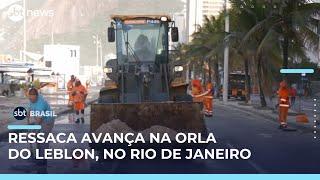 Ressaca avança sobre orla e interdita trecho do Leblon no Rio de Janeiro | #SBTBrasil