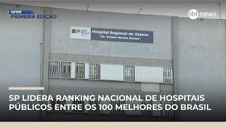 SP lidera ranking nacional de hospitais públicos entre os 100 melhores do Brasil | #NewsPrimeiraEdição
