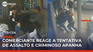 Comerciante reage a assalto e imobiliza suspeito com ajuda de populares em Palhoça (SC) | #TanaHora