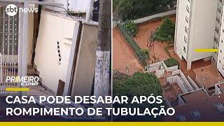 Vazamento causa alagamento e risco de desabamento na zona norte de SP | #PrimeiroImpacto