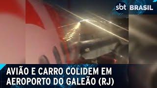 Avião da Gol colide com carro de manutenção durante decolagem no Rio | SBT Brasil (12/02/25)