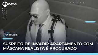 Suspeitos de furto em apartamento usam máscara realista em crime | SBT Brasil (12/05/25)