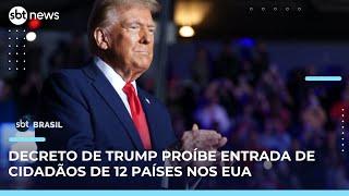 Trump assina decreto que proíbe entrada de cidadãos de 12 países nos EUA | SBT Brasil (05/06/25)
