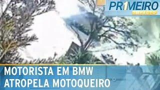 Motorista de BMW atropela motoqueiro durante briga no trânsito | Primeiro Impacto (07/08/24)