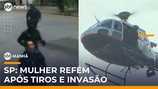 Mulher é mantida refém após invasão de condomínio e troca de tiros na zona sul de SP | #SBTManhã