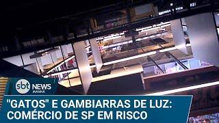 Gambiarras em fios elétricos alertam para riscos no comércio de SP | #SBTNews (12/12/24)