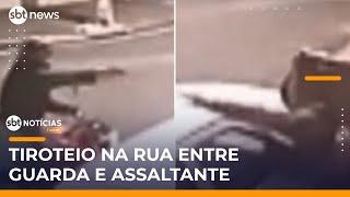 Família fica no meio de confronto entre guarda e assaltante em Osasco (SP) | #SBTNotícias