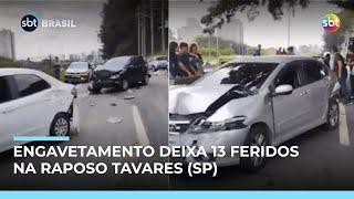 Engavetamento envolvendo 15 veículos deixa 13 feridos na rodovia Raposo Tavares (SP)