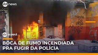 Operação no RJ: criminosos incendeiam comércio e bocas de fumo para fugir | #SBTManhã