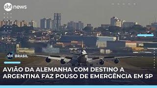 Avião da Lufthansa com destino a Argentina é obrigado a pousar no Brasil | #SBTBrasil 