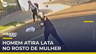 Mulher é atacada com lata no rosto em rua de Londrina (PR) | #PrimeiroImpacto