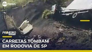 Carretas tombam em acidente na rodovia Fernão Dias, em Mairiporã (SP) | #PrimeiroImpacto