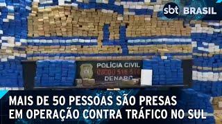 Polícia prende mais de 50 pessoas em operação contra o tráfico no sul | SBT Brasil (27/06/24)