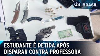 Estudante dispara contra professora e acerta aluno em escola de Natal | SBT Brasil (17/12/24)