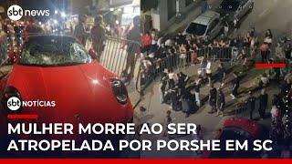 Mulher morre e outras duas ficam feridas após serem atropeladas por Porsche em SC | #SBTNoticias