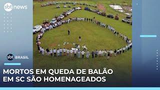 Vítimas de acidente com balão na cidade de Praia Grande, em SC, são homenageadas | #SBTBrasil 