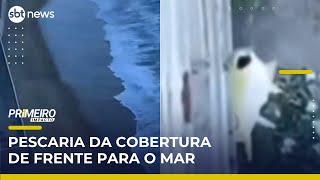 Amigos pescam do quinto andar de prédio em frente ao mar | Primeiro Impacto (22/05/25)