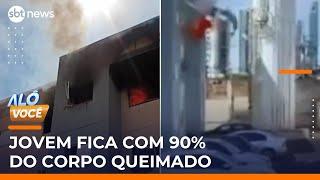 Explosão por vazamento de gás deixa jovem com 90% do corpo queimado | #AloVoce