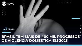 Número de processos judiciais por violência doméstica contra mulheres registra recorde | #SBTBrasil 