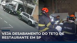 Vídeo mostra momento em que teto desaba em restaurante ligado a Fogaça