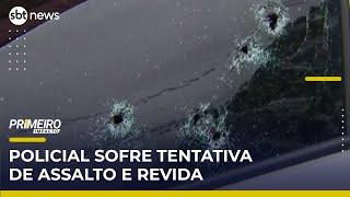 Policial que ia para o trabalho reage a assalto e dispara contra bandido | #PrimeiroImpacto