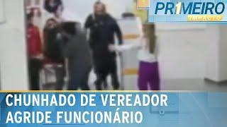 Cunhado de vereador de São Vicente (SP) agride porteiro de hospital | Primeiro Impacto (28/05/24)